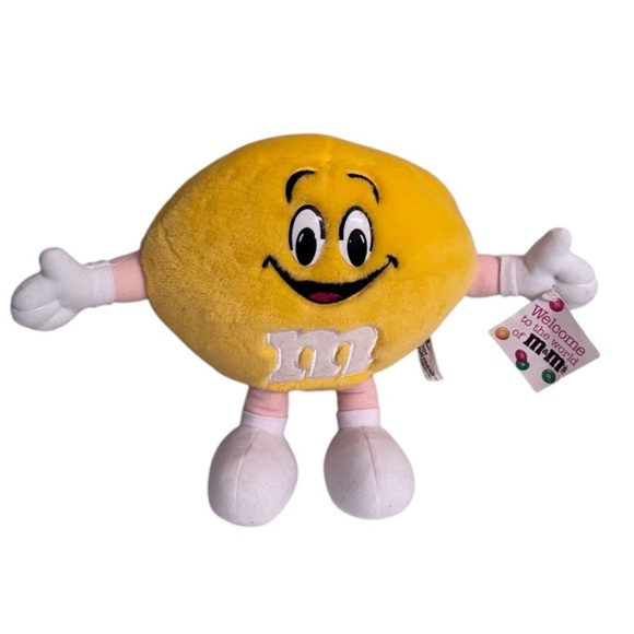 M&M Mars Chocolate Candy NWT Vintage 1994 yellow plush fun friend stuffed toy - Picture 1 of 5